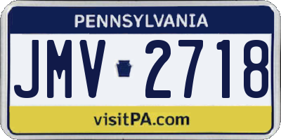 PA license plate JMV2718