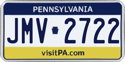 PA license plate JMV2722