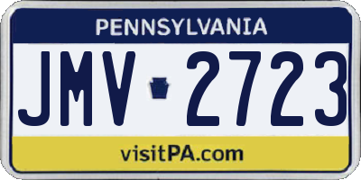 PA license plate JMV2723