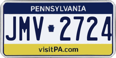 PA license plate JMV2724