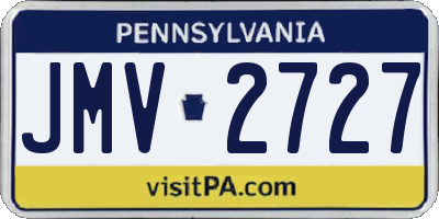 PA license plate JMV2727
