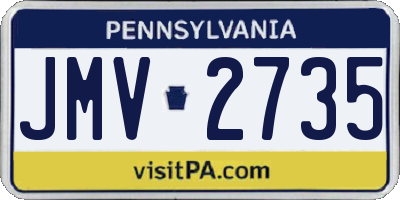 PA license plate JMV2735