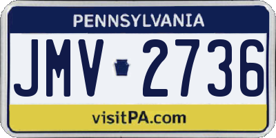 PA license plate JMV2736