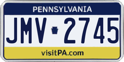 PA license plate JMV2745
