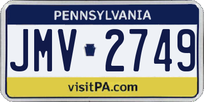 PA license plate JMV2749
