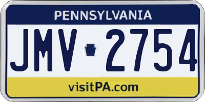 PA license plate JMV2754