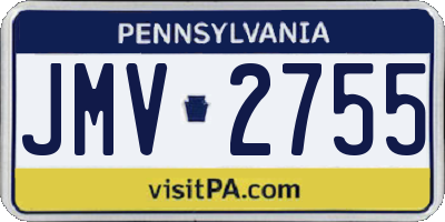 PA license plate JMV2755