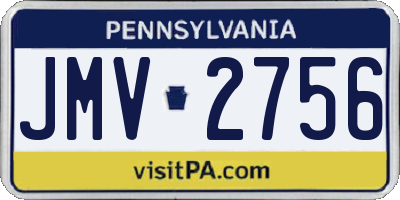 PA license plate JMV2756