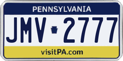 PA license plate JMV2777