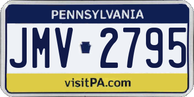 PA license plate JMV2795
