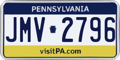 PA license plate JMV2796