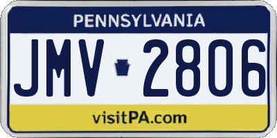 PA license plate JMV2806