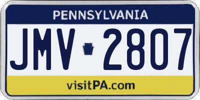 PA license plate JMV2807