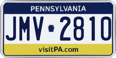 PA license plate JMV2810