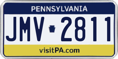 PA license plate JMV2811