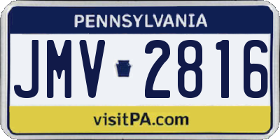 PA license plate JMV2816