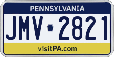 PA license plate JMV2821