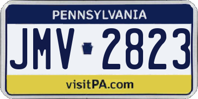 PA license plate JMV2823