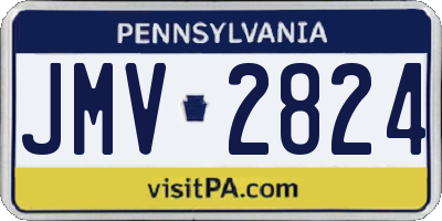 PA license plate JMV2824