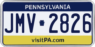 PA license plate JMV2826