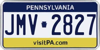 PA license plate JMV2827