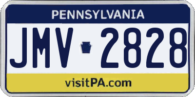 PA license plate JMV2828