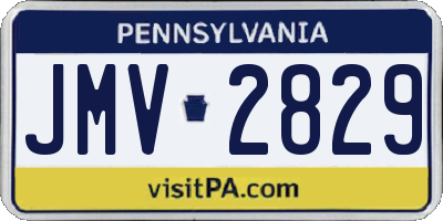 PA license plate JMV2829