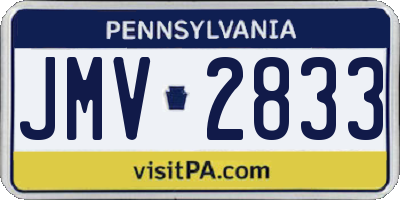 PA license plate JMV2833