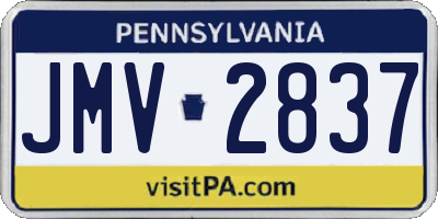 PA license plate JMV2837