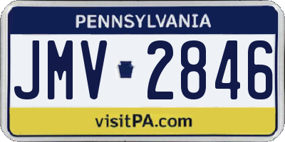 PA license plate JMV2846