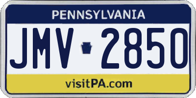 PA license plate JMV2850