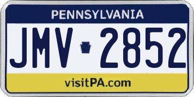 PA license plate JMV2852