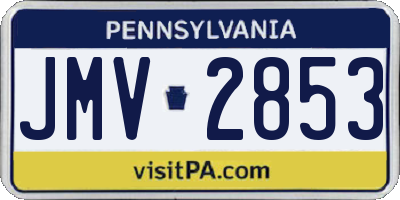 PA license plate JMV2853