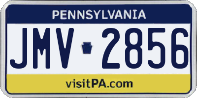 PA license plate JMV2856