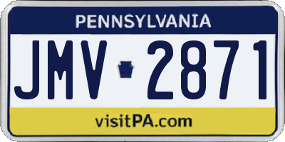 PA license plate JMV2871