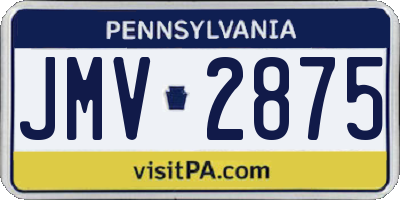 PA license plate JMV2875