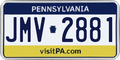 PA license plate JMV2881
