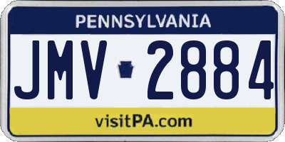 PA license plate JMV2884
