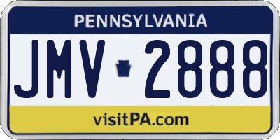 PA license plate JMV2888