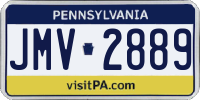 PA license plate JMV2889