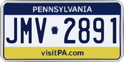 PA license plate JMV2891