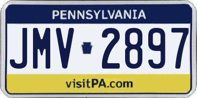 PA license plate JMV2897