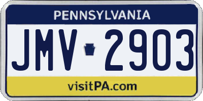 PA license plate JMV2903