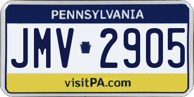 PA license plate JMV2905