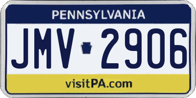 PA license plate JMV2906