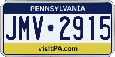 PA license plate JMV2915