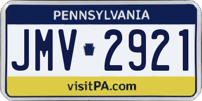 PA license plate JMV2921