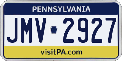 PA license plate JMV2927