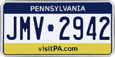 PA license plate JMV2942