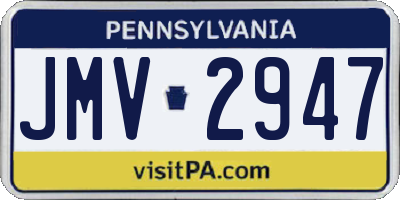 PA license plate JMV2947
